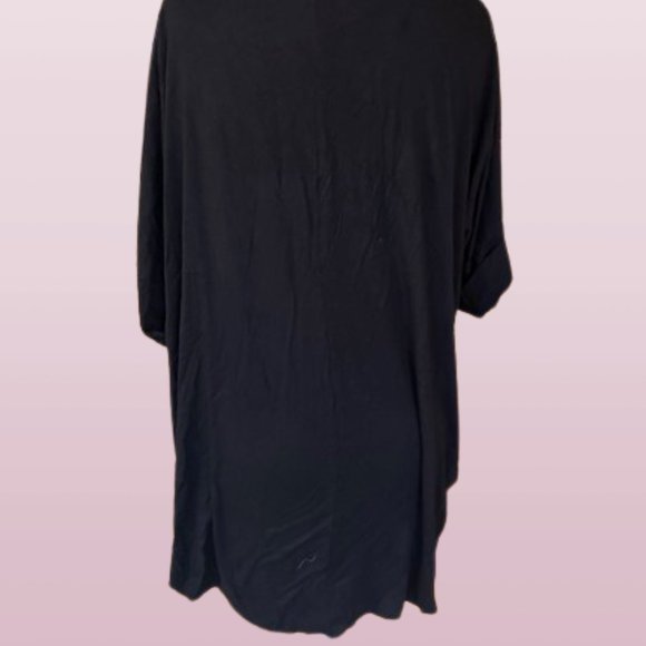 Black Rayon Span Crepe Layered Look Top - Picture 4 of 14